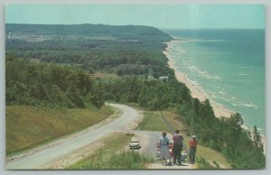 Arcadia Michigan~View of Lake Michigan From Road~Vintage Postcard