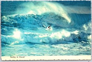 Surfing In Hawaii Water Sports Adventure Crystal Blue Waters Postcard