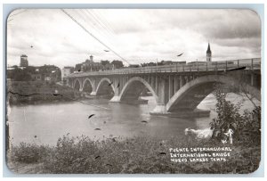 Nuevo Laredo Tamaulipas Mexico Postcard International Bridge 1955 RPPC Photo