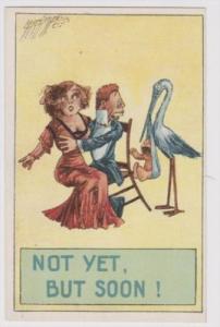 Couple & Stork Not Yet but Soon Carmichael Artist Signed ...