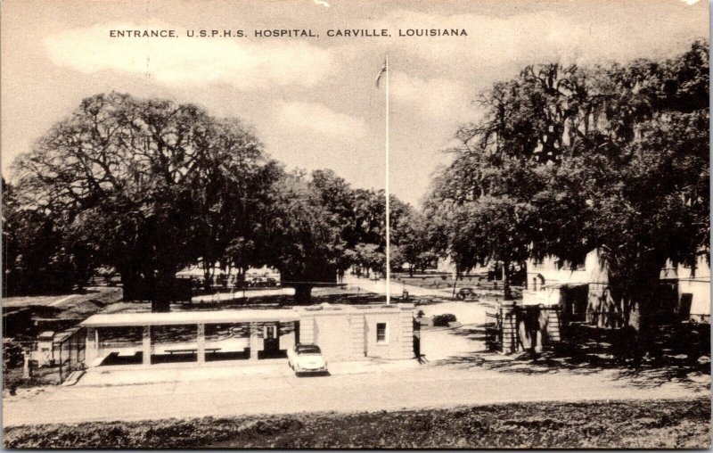 Vtg Carville Louisiana LA Entrance USPHS Hospital 1940s Artvue Postcard