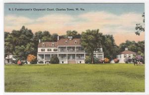 Funkhouser's Claymont Court Charles Town West Viriginia linen postcard