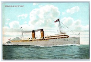 c1910 Steamer North-West Cruise Ferry Ship Vintage Antique Passenger Postcard