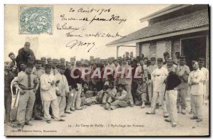 Old Postcard Army at Camp Mailly Peeling apples