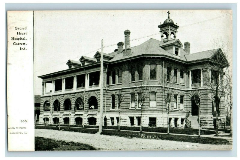 Circa 1910 Sacred Heart Hospital, Garrett , Indiana Vintage Postcard P13