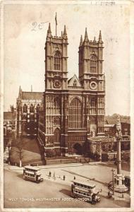 BR94071 west towers westminster abbey london double decker bus   uk