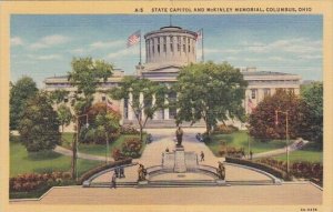 State Capitol And Mckinley Memorial Columbus Ohio