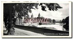 Modern Postcard Hameln an der Weser Blick und Münsterkirche Weserbrücke