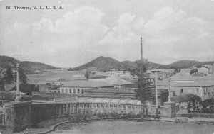 ST. THOMAS VIRGIN ISLANDS USA ELEVATED VIEW POSTCARD 1922