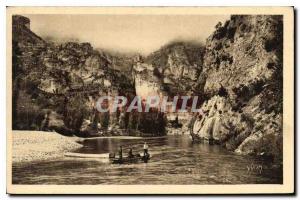 Old Postcard Gorges du Tarn Tarn Castelbouc Lozere at the foot of the Village...