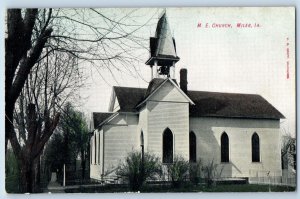 Miles Iowa Postcard Methodist Episcopal Church Exterior Roadside c1910's Antique