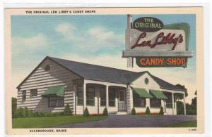 Len Libby Candy Shop Roadside America Scarborough Maine linen postcard