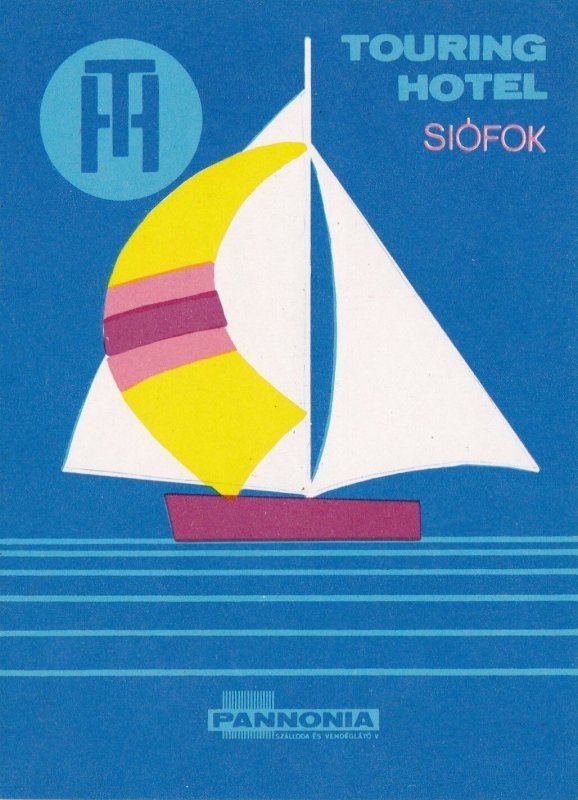 Hungary Siofok Touring Hotel Vintage Luggage Label sk3668