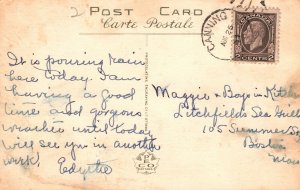 Vintage Postcard 1920's Memorial Church & Evangeline Monument Nova Scotia Canada
