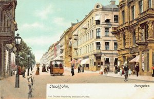 STOCKHOLM SWEDEN~STUREGATAN-TRAM 198~1900s AXEL ELIASSONS #3346 POSTCARD