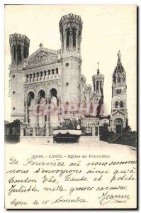 Postcard Old Church Lyon Fourviere