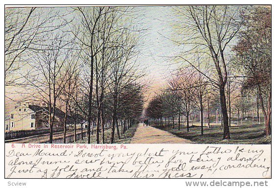 A Drive In Reservoir Park, HARRISBURG, Pennsylvania, PU-1907