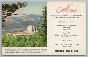 Airplane~Vista House @ Crown Point United Air Lines Pub~Vintage Postcard 