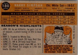 1960 Topps Baseball Card Harry Simpson Chicago White Sox sk1826