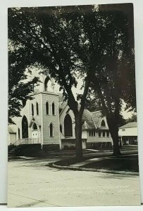 Lake Mills Iowa Asbury Methodist Church RPPC Real Photo Clear Lake Postcard J2