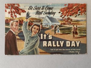 It's Rally Day  Psalm 122:1 Linen Postcard C1163090231