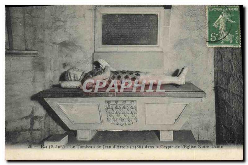 Postcard Old Death In The Tomb of Jean d & # 39Artois in the crypt of Our Lad...