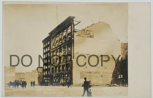 CA Hale Bros Dept Store Ruins Earthquake Fire RPPC Hodson & Walsh Postcard V19