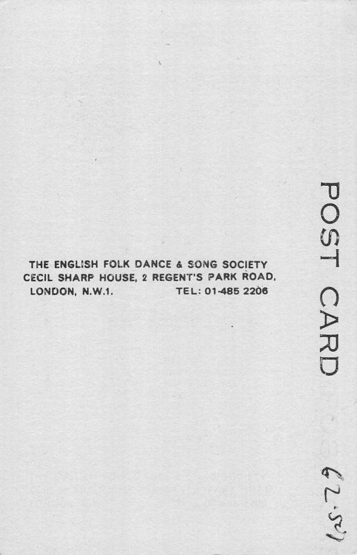 A641 Couple Kissing English Folk Dance and Song Society vintage postcard