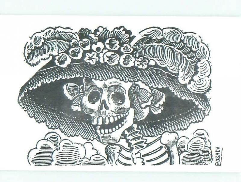 Pre-1980 Halloween Interest signed SKELETON WEARING A HAT AC0228