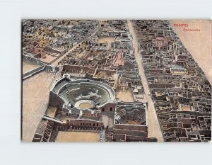 Postcard Panorama Pompei Italy