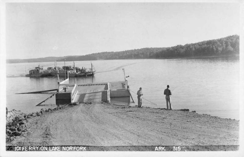 Lake Norfork Arkansas Ferry Pier Real Photo Antique Postcard K59898