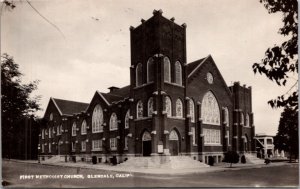 Real Photo Postcard First Methodist Church in Glendale, California