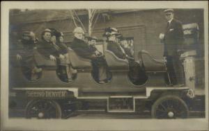 Denver CO Tour Tourist Bus Driver c1915 Real Photo Postcard