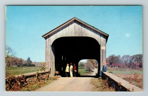 Bucks County PA- Pennsylvania, Vansant Bridge, Covered Bridge, Chrome Postcard 
