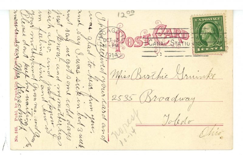 IL - Chicago. Riverview Amusement Park, Carousel & Circle Swing ca 1914