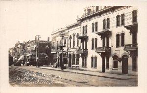 J40/ Cedar Falls Iowa RPPC Postcard c1910 Main Street Hotel Stores  314