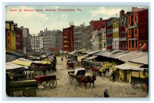 c1910s Dock Street Market Below Walnut, Philadelphia Pennsylvania PA Postcard