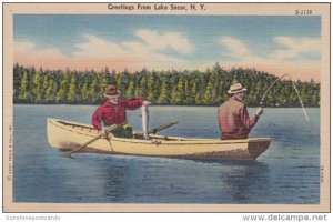 New York Greetings From Lake Secor Curteich
