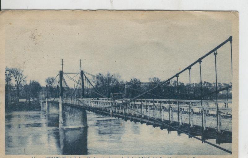 Postal 008584: Tours: Pont suspendu sur la Loire