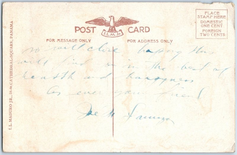 c1915-20s Fire Station Trucks Cristobal Canal Zone Postcard F31