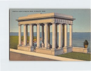 Postcard Portico Over Plymouth Rock, Plymouth, Massachusetts
