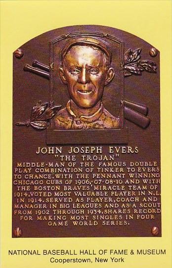 John Joseph Evers The Trojan Baseball Hall Of Fame & Museum Cooperstown New York