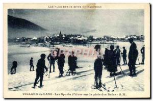Old Postcard of Sports & # 39hiver Skiing Villard de Lans baths Track