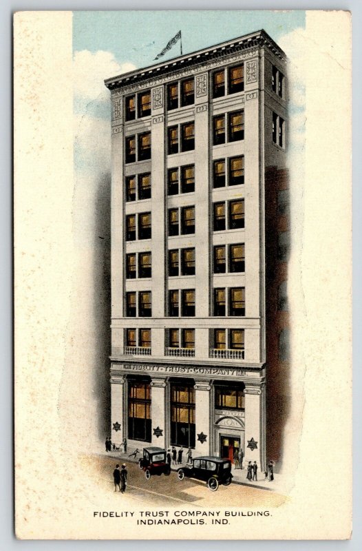 Indianapolis Indiana~Fidelity Trust Co Bank Building~Artist Drawn Vignette~c1915 