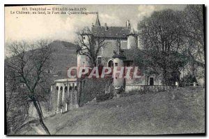 Old Postcard Dauphine Uriage les Bains Le Chateau Fort in fons Four Sei