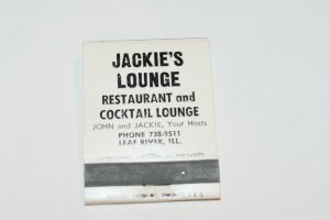 Jackie's Lounge Dine and Dance Pinup Girl Leaf River Illinois Matchbook
