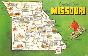 Greetings from Missouri, USA Map Unused 