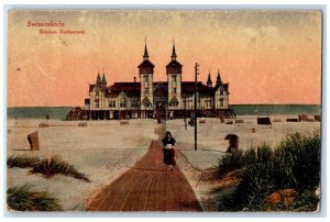 1921 View Of Swinemunde Brucken Restaurant Poland Posted Antique Postcard