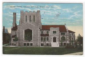 Baptist Church Lincoln & Park Kansas City Missouri 1926 postcard