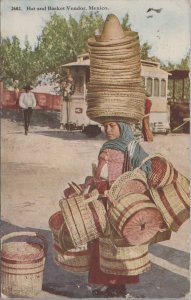 Postcard Hat and Basket Vendor Mexico